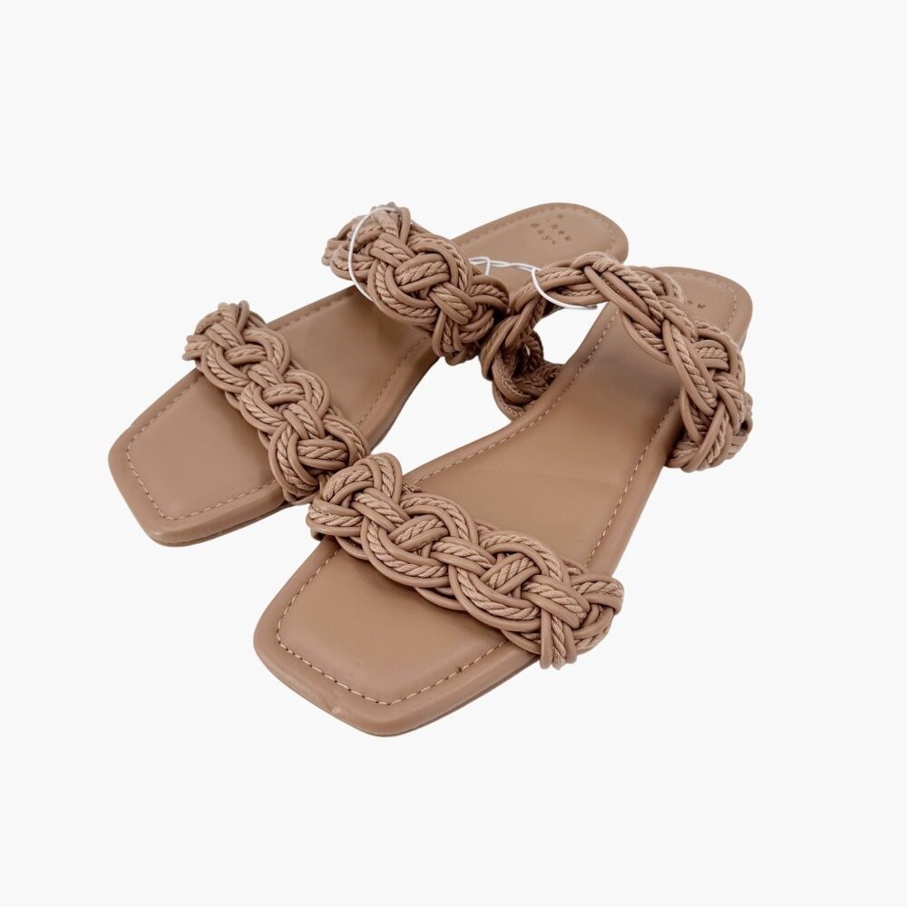 NEW A New Day Sarafina Woven Two-Band Slide Sandals with Memory Foam Insole